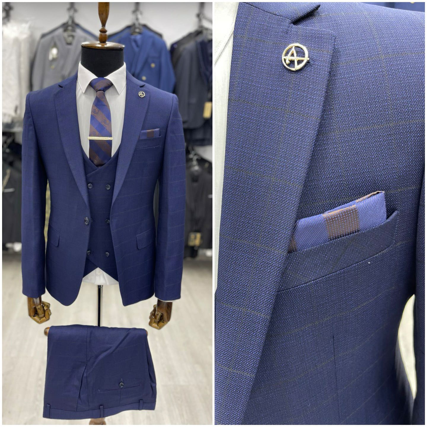 Navy blue scotch suit