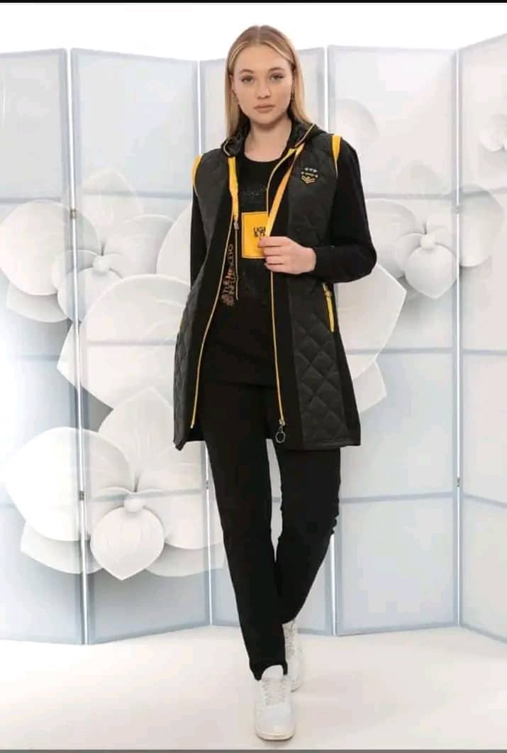 3pc black yellow wendy tracksuit 