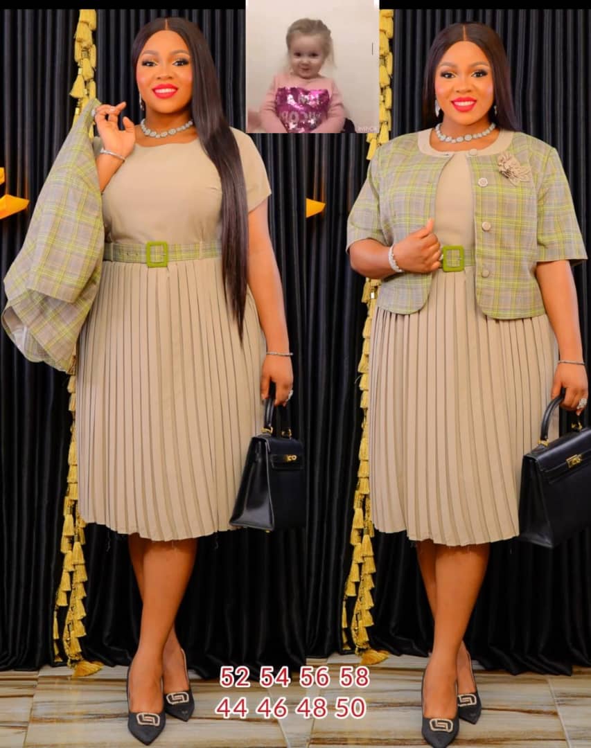 Beige pleated dress 