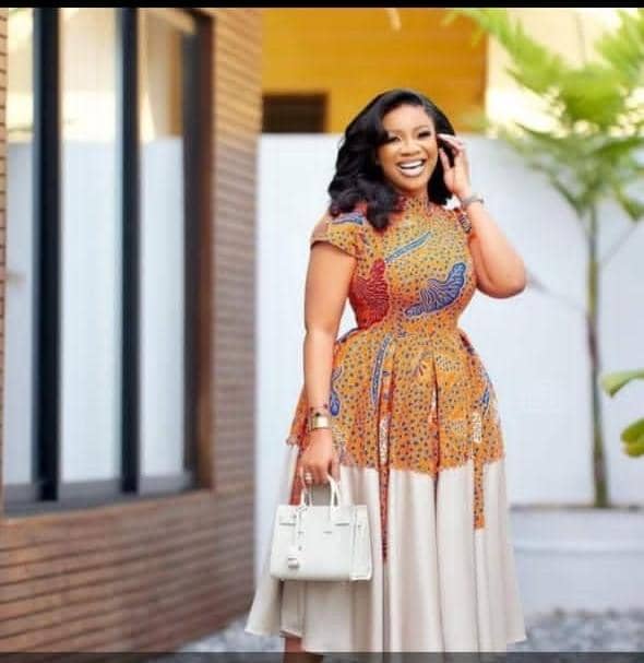 African print orange dress