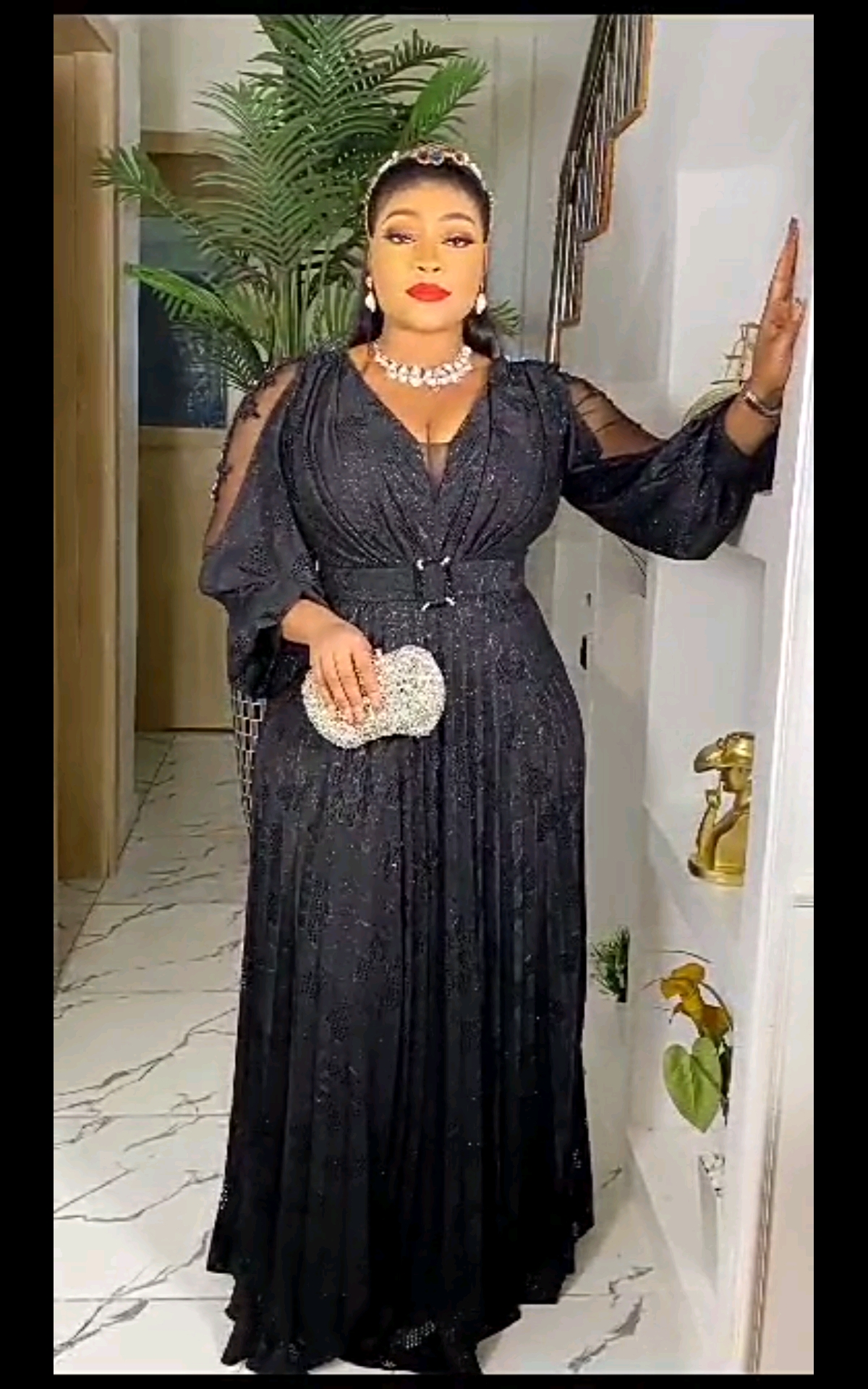 Glittery maxi dinner dress